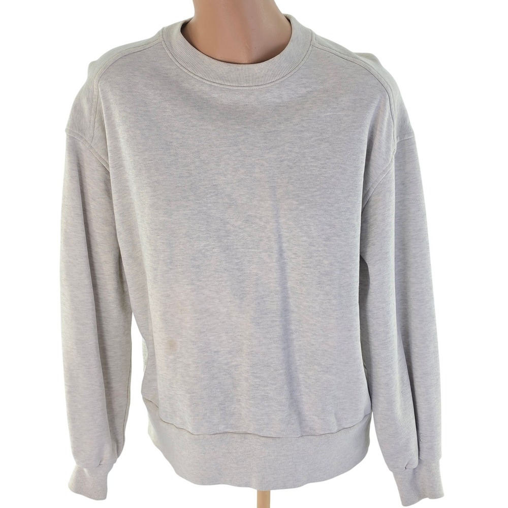 Everlane Sweatshirt Womens Large Gray Organic Cotton Crewneck Relaxed Back Seam